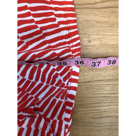 Boden Wrap Dress Women's Size 6 Red Stripe Knit Stretch Sleeveless Pockets - Picture 8 of 8